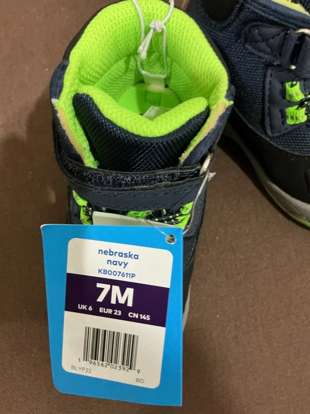 Stride Rite Nebraska Toddler Navy/Neon Green Waterproof Boot Sneakers